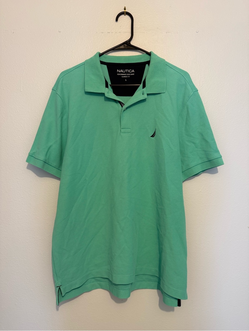 Nautica Men's Seafoam Green Short Sleeve Polo